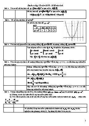 Bài tập phần đồ thị trong đề thi tuyển sinh vào Lớp 10 các tỉnh - Năm học 2019-2020 (Có đáp án)